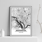 Affiche Carte Ville <Br /> Washington 1700