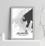 Affiche Carte Ville <br /> Wellington