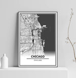 Affiche Carte Ville <Br /> Chicago 1700