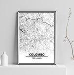 Affiche Carte Ville <br /> Colombo