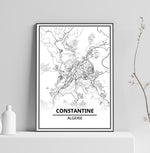 Affiche Carte Ville <br /> Constantine