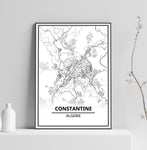 Affiche Carte Ville <br /> Constantine