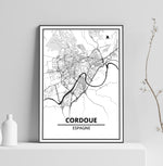 Affiche Carte Ville <br /> Cordoue