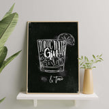 Affiche cocktail <br /> gin tonic