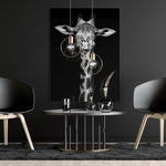 poster girafe | tableau animaux noir et blanc