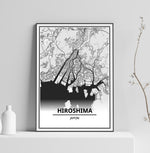 Affiche Carte Ville <br /> Hiroshima