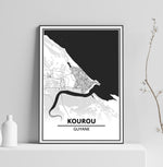 Affiche Carte Ville <br /> Kourou