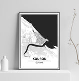 Affiche Carte Ville <br /> Kourou