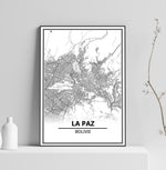 Affiche Carte Ville <br /> La Paz