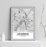 Affiche Carte Ville <Br /> Los Angeles 1700