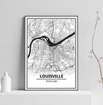 Affiche Carte Ville <br /> Louisville