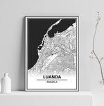 Affiche Carte Ville <br /> Luanda