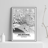 Affiche Carte Ville <Br /> Melbourne 1700