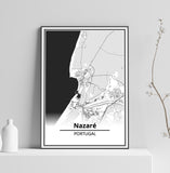 Affiche Carte Ville <br /> Nazaré