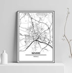 Affiche Carte <br /> Nevers