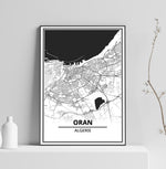 Affiche Carte Ville <br /> Oran