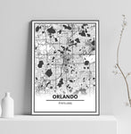 Affiche Carte Ville <br /> Orlando