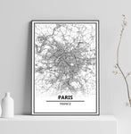 Affiche Carte Ville <Br /> Paris 1701