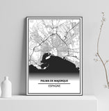 Affiche Carte Ville <br /> Palma De Majorque