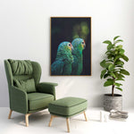 affiche perroquet vert - tableau oiseau