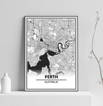 Affiche Carte Ville <br /> Perth