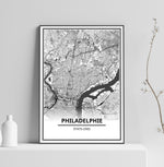 Affiche Carte Ville <br /> Philadelphie