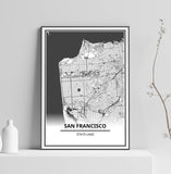 Affiche Carte Ville <Br /> San Francisco 1700