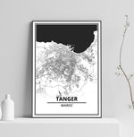 Affiche Carte Ville <br /> Tanger