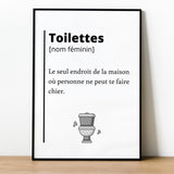 Affiche <br /> Définition Toilette