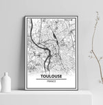 Affiche Carte Toulouse