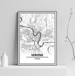 Affiche Carte Ville <br /> Vérone