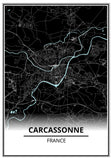 affiche plan Carcassonne