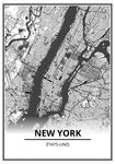 Affiche Carte Ville <Br /> New York 21X30Cm 1700