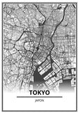 Affiche Carte Ville <Br /> Tokyo 21X30Cm 1700
