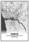 Affiche Carte Ville <Br /> Porto 21X30Cm 1700
