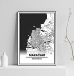 Affiche Carte Ville <br /> Makassar