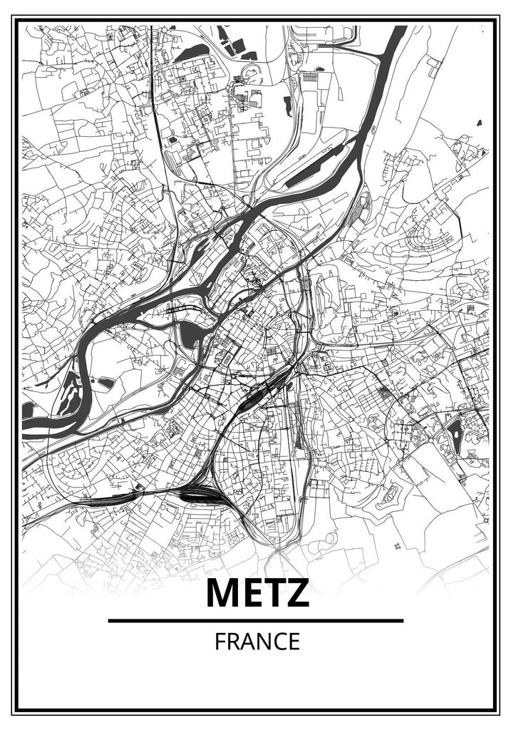 Affiche Carte Metz Affichea