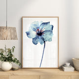 poster-fleur-aquarelle-bleu