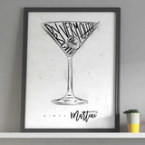 Affiche cocktail <br /> dirty martini