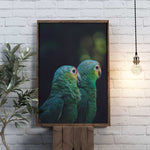 poster perroquet vert multicolore