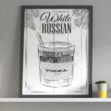 Affiche cocktail <br /> white russian