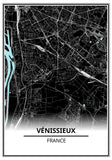 Affiche Carte <br /> Vénissieux
